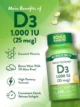 VITAMIN D3 1000 IU (25 MCG) 250 Quick Release Softgels - Image 3